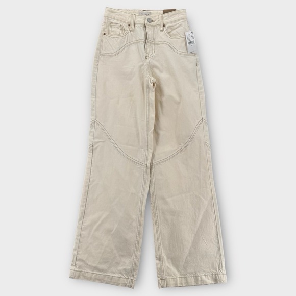 Pacsun Jessie High Rise Baggy Womens 23 Off White Wide Leg Rigid Denim Gorp NWT - Picture 1 of 13